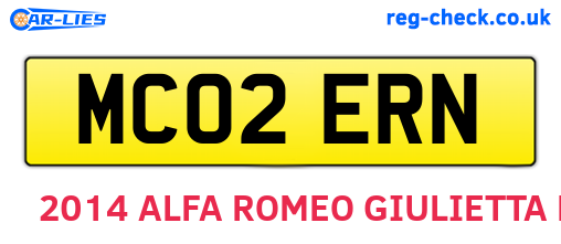 MC02ERN are the vehicle registration plates.