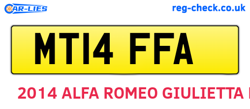 MT14FFA are the vehicle registration plates.