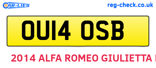 OU14OSB are the vehicle registration plates.