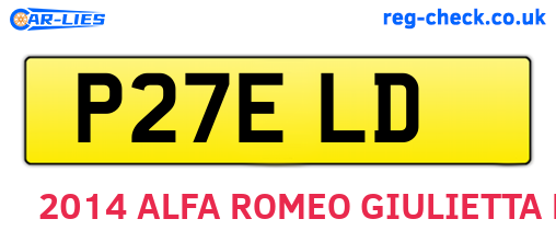 P27ELD are the vehicle registration plates.