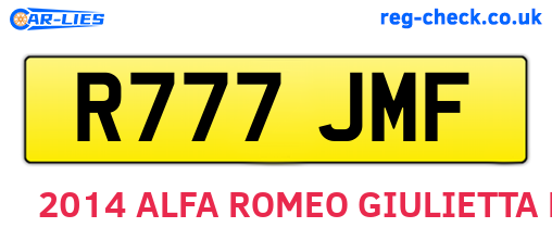 R777JMF are the vehicle registration plates.