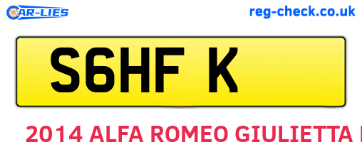 S6HFK are the vehicle registration plates.