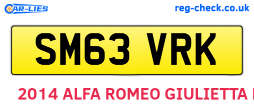 SM63VRK are the vehicle registration plates.