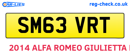 SM63VRT are the vehicle registration plates.
