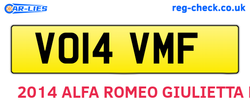 VO14VMF are the vehicle registration plates.