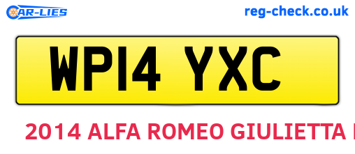 WP14YXC are the vehicle registration plates.