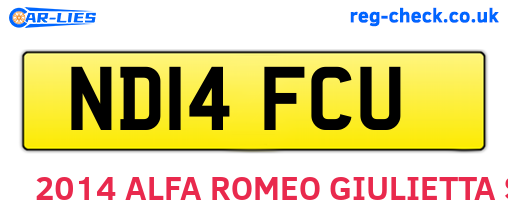 ND14FCU are the vehicle registration plates.