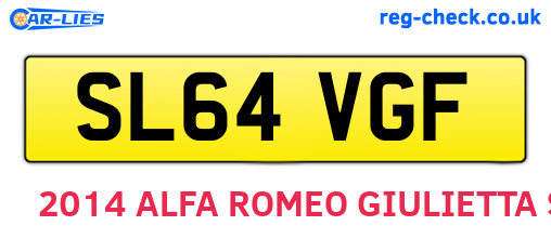 SL64VGF are the vehicle registration plates.