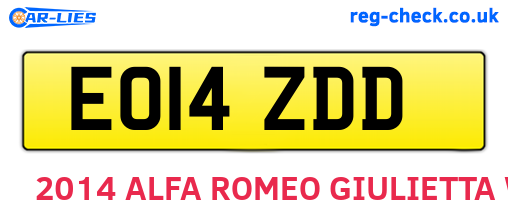 EO14ZDD are the vehicle registration plates.