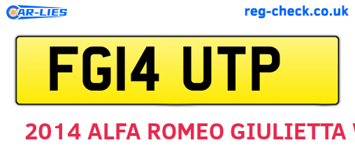 FG14UTP are the vehicle registration plates.