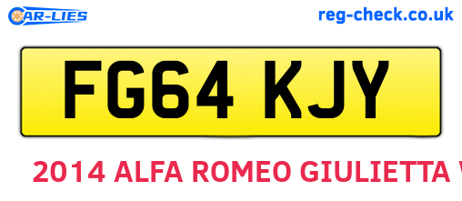 FG64KJY are the vehicle registration plates.