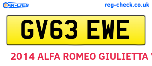 GV63EWE are the vehicle registration plates.