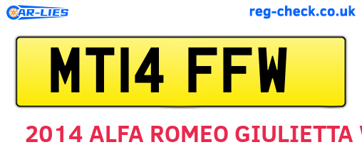MT14FFW are the vehicle registration plates.