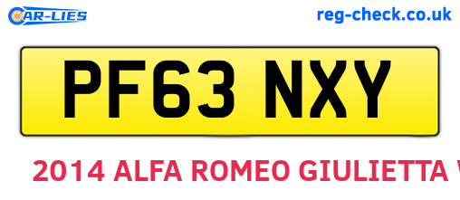 PF63NXY are the vehicle registration plates.