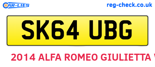 SK64UBG are the vehicle registration plates.