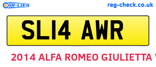 SL14AWR are the vehicle registration plates.