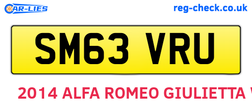 SM63VRU are the vehicle registration plates.