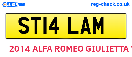 ST14LAM are the vehicle registration plates.