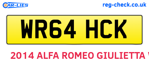 WR64HCK are the vehicle registration plates.