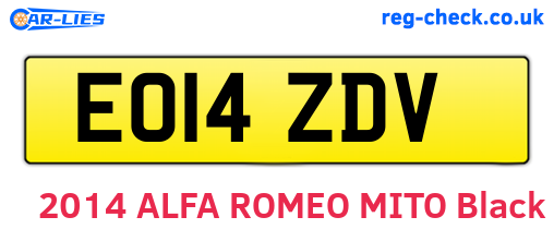 EO14ZDV are the vehicle registration plates.