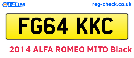 FG64KKC are the vehicle registration plates.