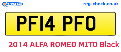 PF14PFO are the vehicle registration plates.