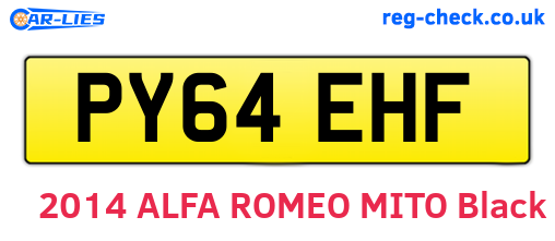 PY64EHF are the vehicle registration plates.