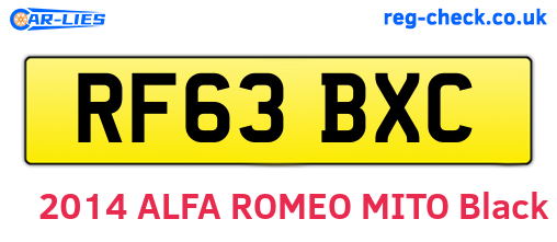 RF63BXC are the vehicle registration plates.
