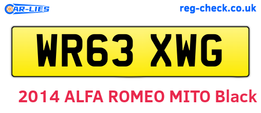 WR63XWG are the vehicle registration plates.