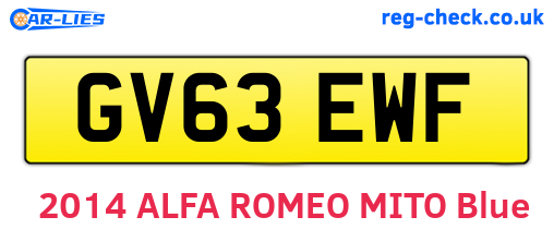 GV63EWF are the vehicle registration plates.