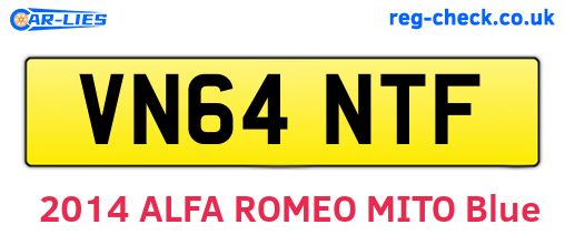 VN64NTF are the vehicle registration plates.