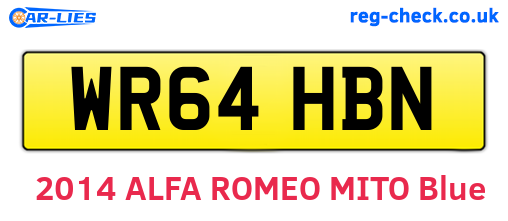 WR64HBN are the vehicle registration plates.