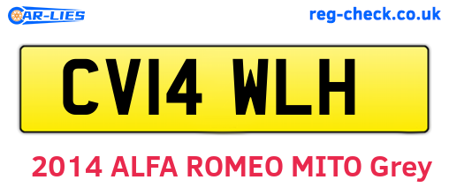 CV14WLH are the vehicle registration plates.