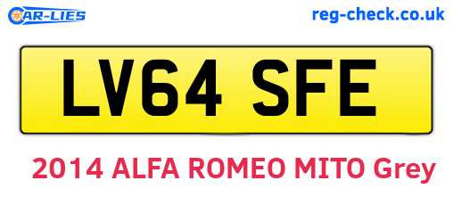 LV64SFE are the vehicle registration plates.