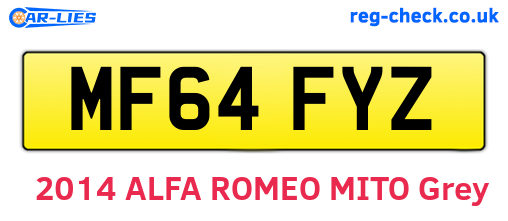 MF64FYZ are the vehicle registration plates.