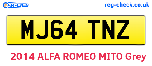MJ64TNZ are the vehicle registration plates.