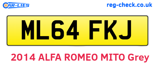 ML64FKJ are the vehicle registration plates.
