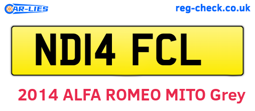 ND14FCL are the vehicle registration plates.