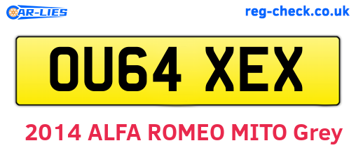 OU64XEX are the vehicle registration plates.