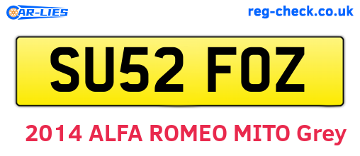 SU52FOZ are the vehicle registration plates.