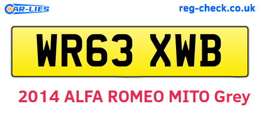 WR63XWB are the vehicle registration plates.