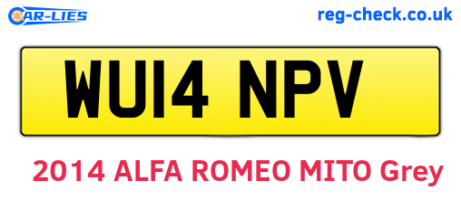 WU14NPV are the vehicle registration plates.