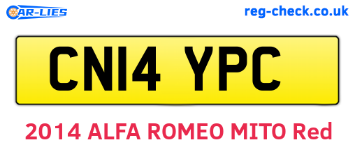 CN14YPC are the vehicle registration plates.
