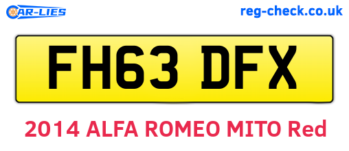 FH63DFX are the vehicle registration plates.
