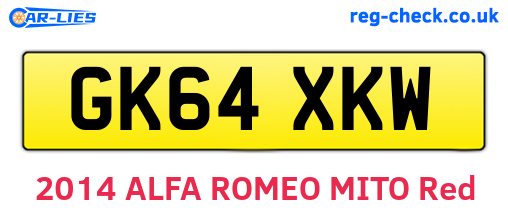 GK64XKW are the vehicle registration plates.