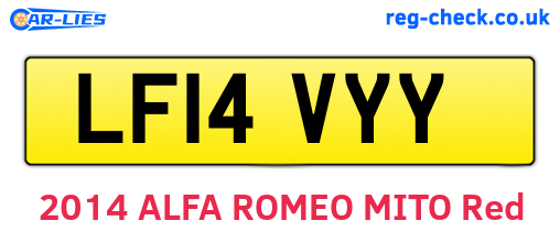 LF14VYY are the vehicle registration plates.