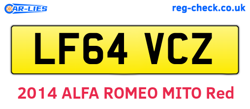 LF64VCZ are the vehicle registration plates.