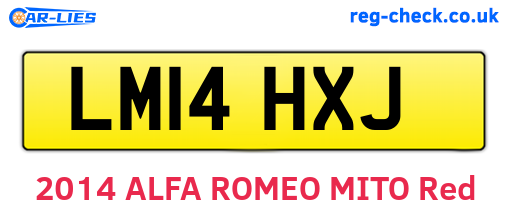 LM14HXJ are the vehicle registration plates.
