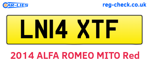 LN14XTF are the vehicle registration plates.