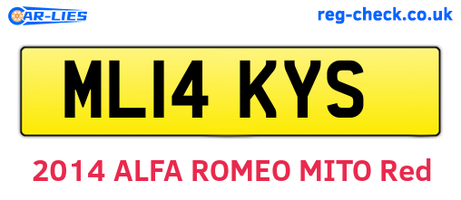 ML14KYS are the vehicle registration plates.